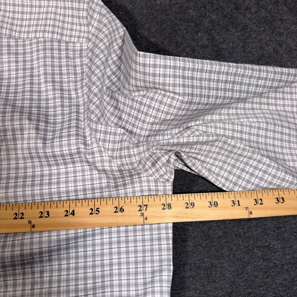 UNTUCKit Button Down Shirt Mens XXXL Gray Plaid Wrinkle Free Performance Regular